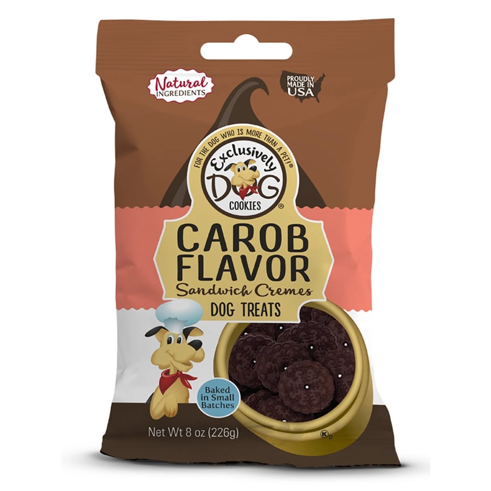Exclusively Dog Carob Sandwich Cremes Dog Treats, 8 oz