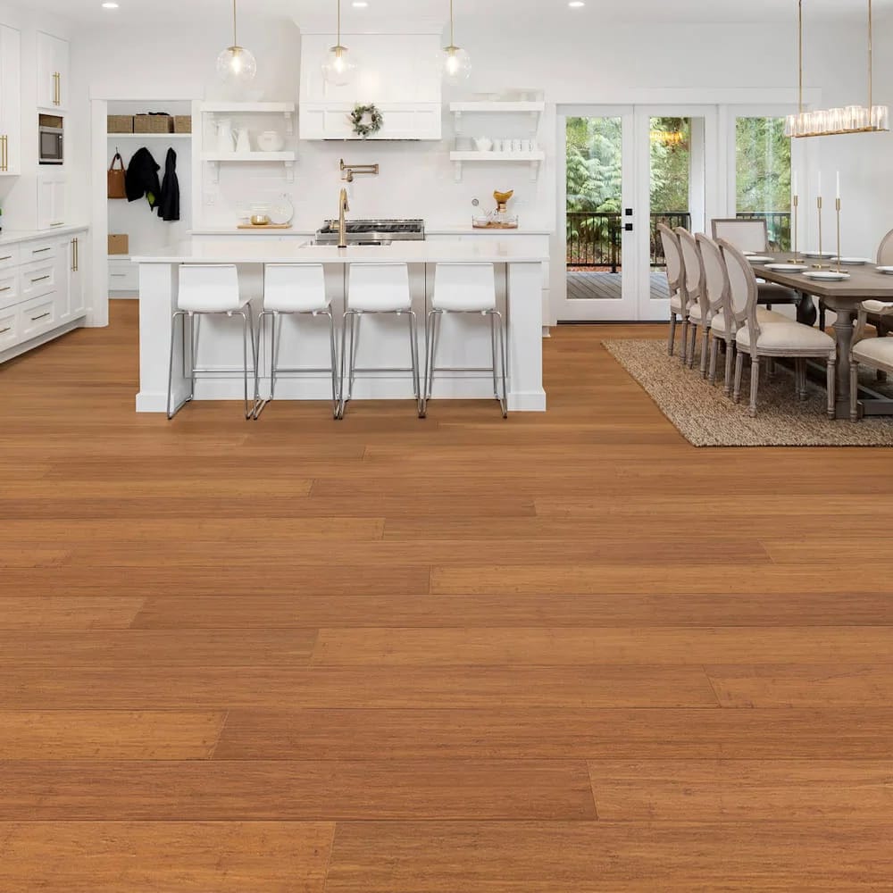 AquaSeal 7mm Strand Carbonized Distressed Water-Resistant Engineered Bamboo Flooring, Brown, 22.5 sq. ft. ($4.44/sq. ft.)