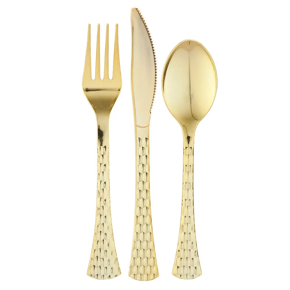 Smith & Callahan Elegant Gold Premium Plastic Cutlery Set, 48 Piece