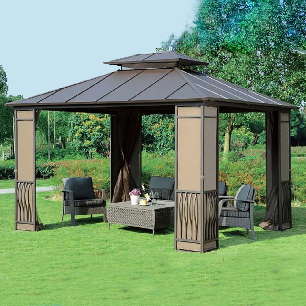 Wyndham 10' x 12' Hardtop Gazebo with Mosquito Netting