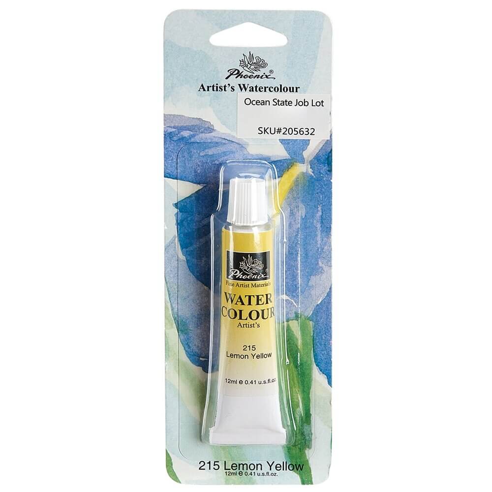 Phoenix Artist's Watercolour Paint, Lemon Yellow, 12 ml