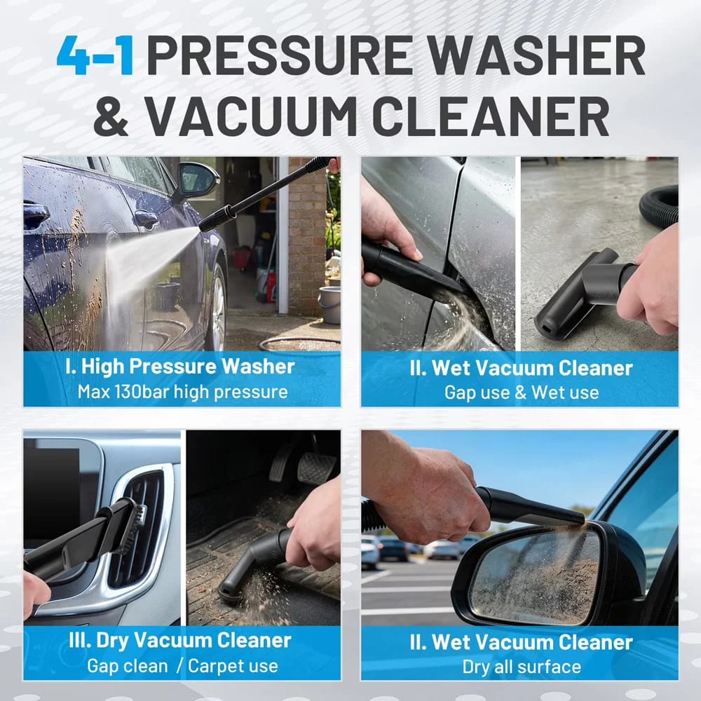 4-In-1 Electric Power Washer & Vacuum Cleaner