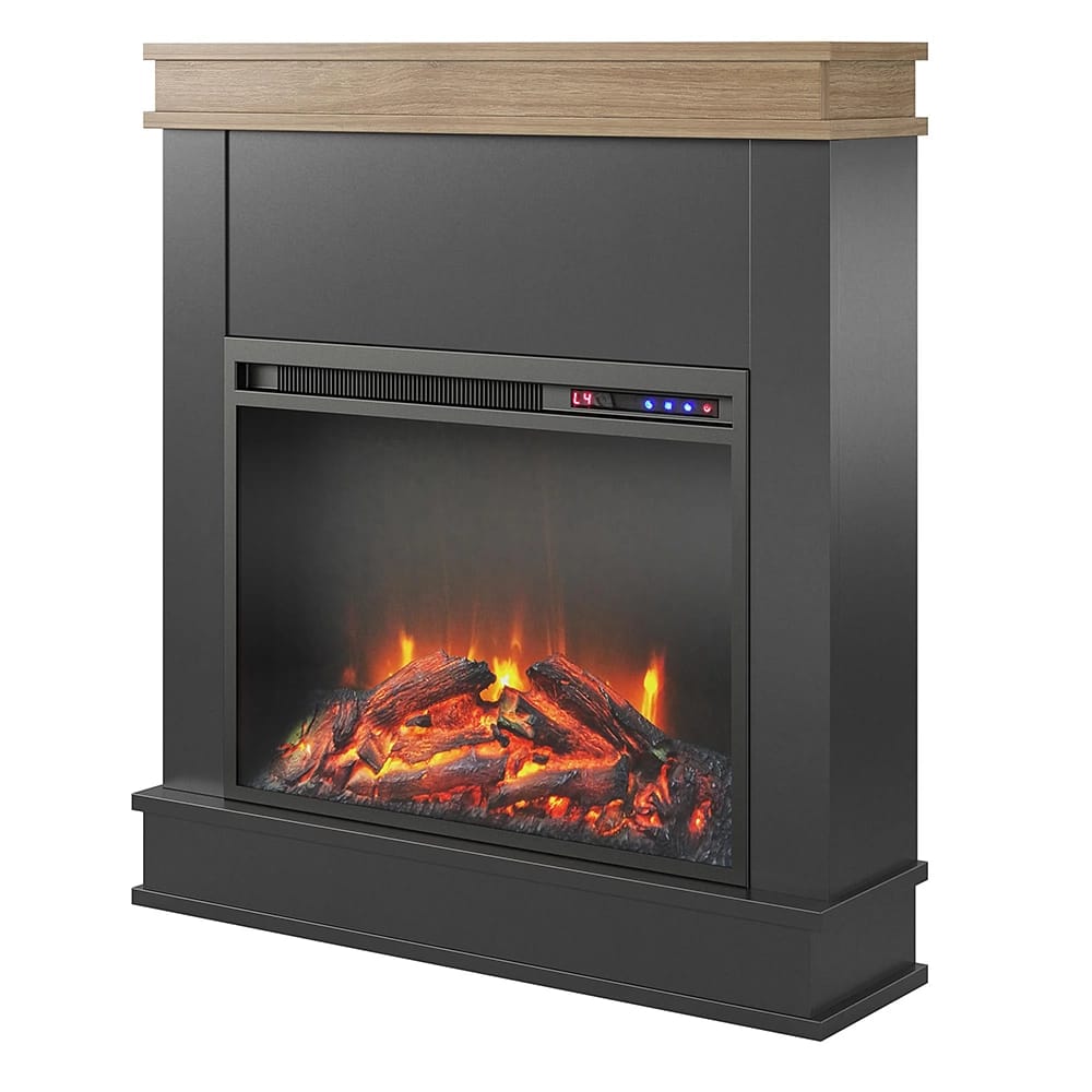 Ameriwood Home 30" Free Standing Electric Fireplace, Black