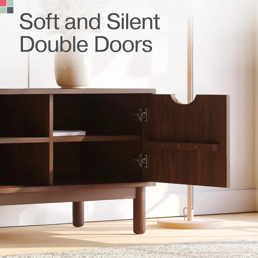 Stead Low Profile Fluted TV Stand, Walnut