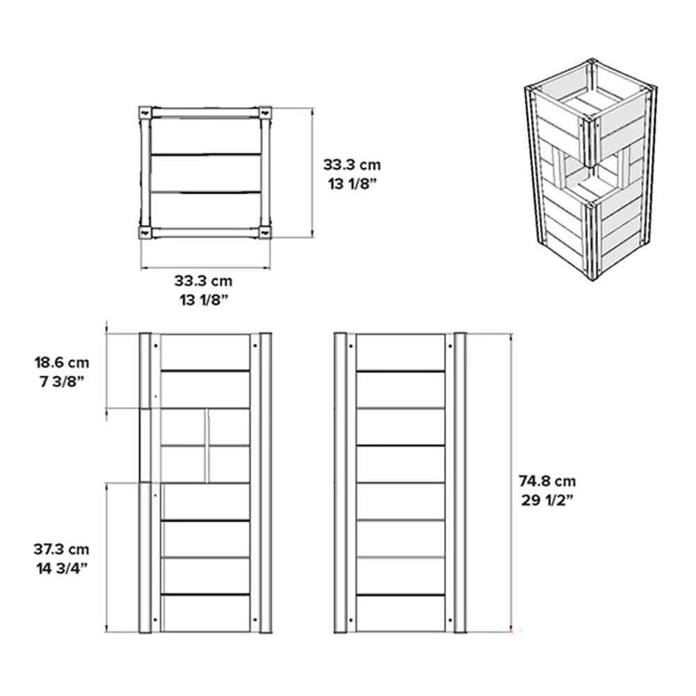 Vita Urbana Pillar Planter, Espresso