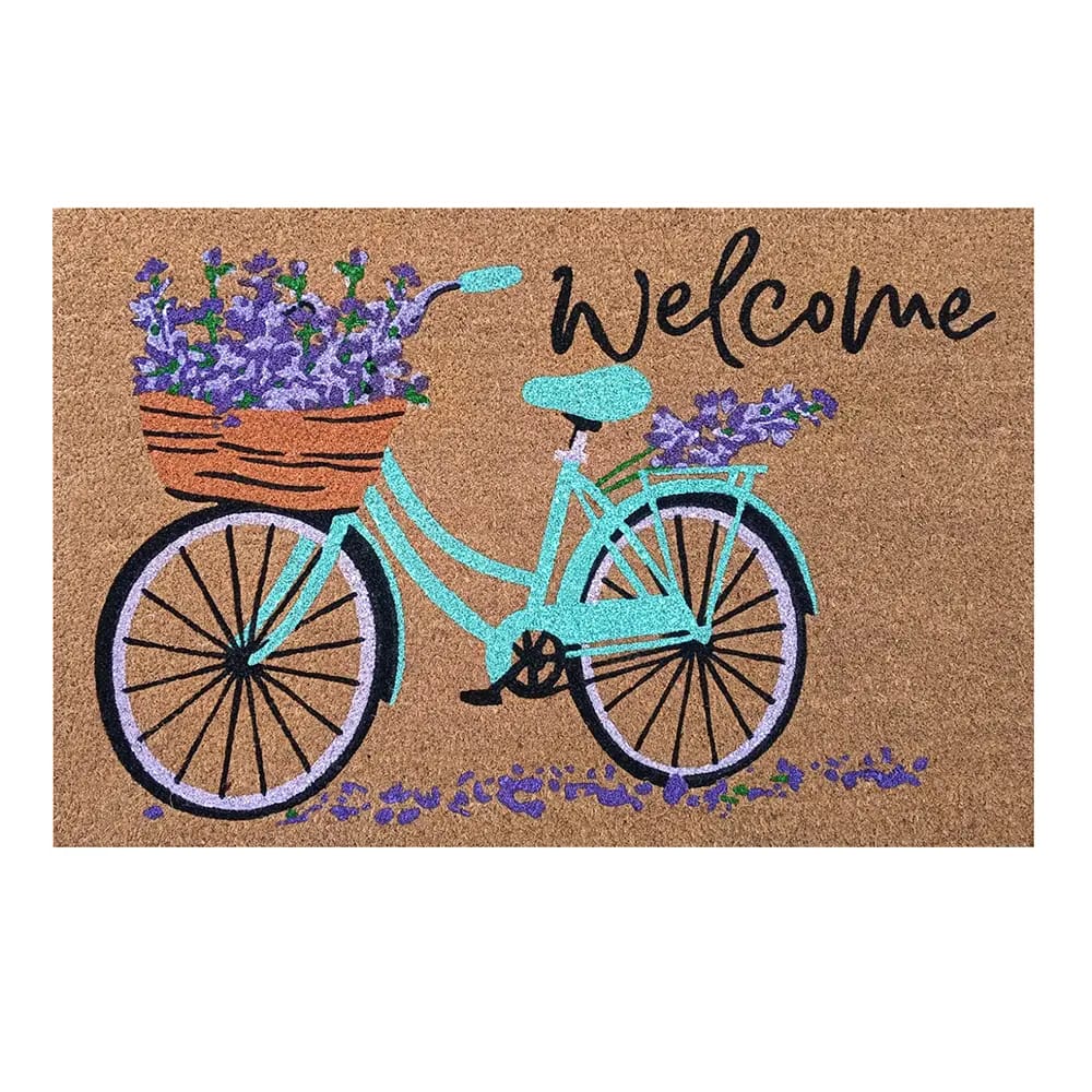 Floral Coir Doormat, 23" x 35"