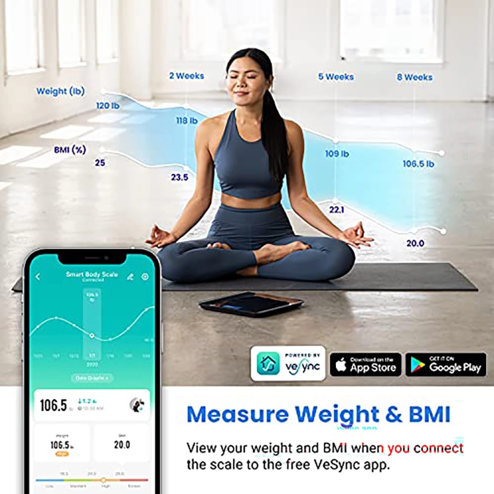 Etekcity Smart Scale for Body Weight and BMI, Black