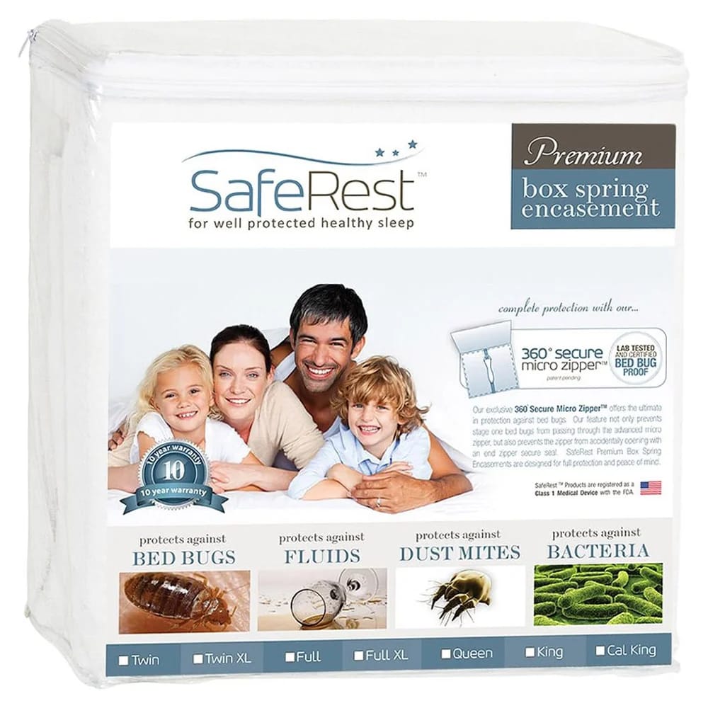 SafeRest Premium 9" Thick Box Spring Encasement, Full