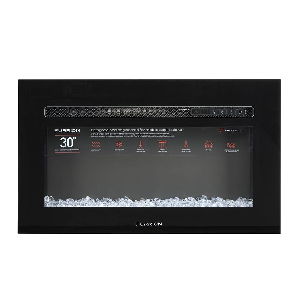 Furrion 30" Built-In Electric Fireplace, Black
