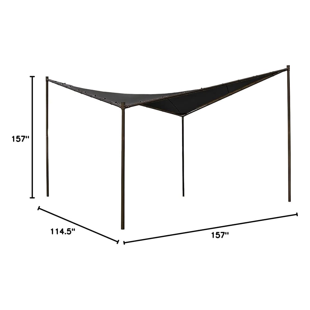 Coolaroo 13'1" X 13'1" UV Block Modern Butterfly Gazebo, Charcoal