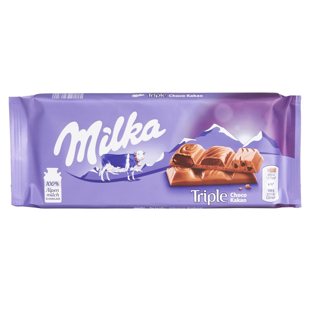 Milka German Triple Cocoa Chocolate, 3.17 oz