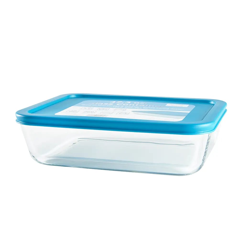 Rectangle Glass Food Storage Container, 47.3 oz