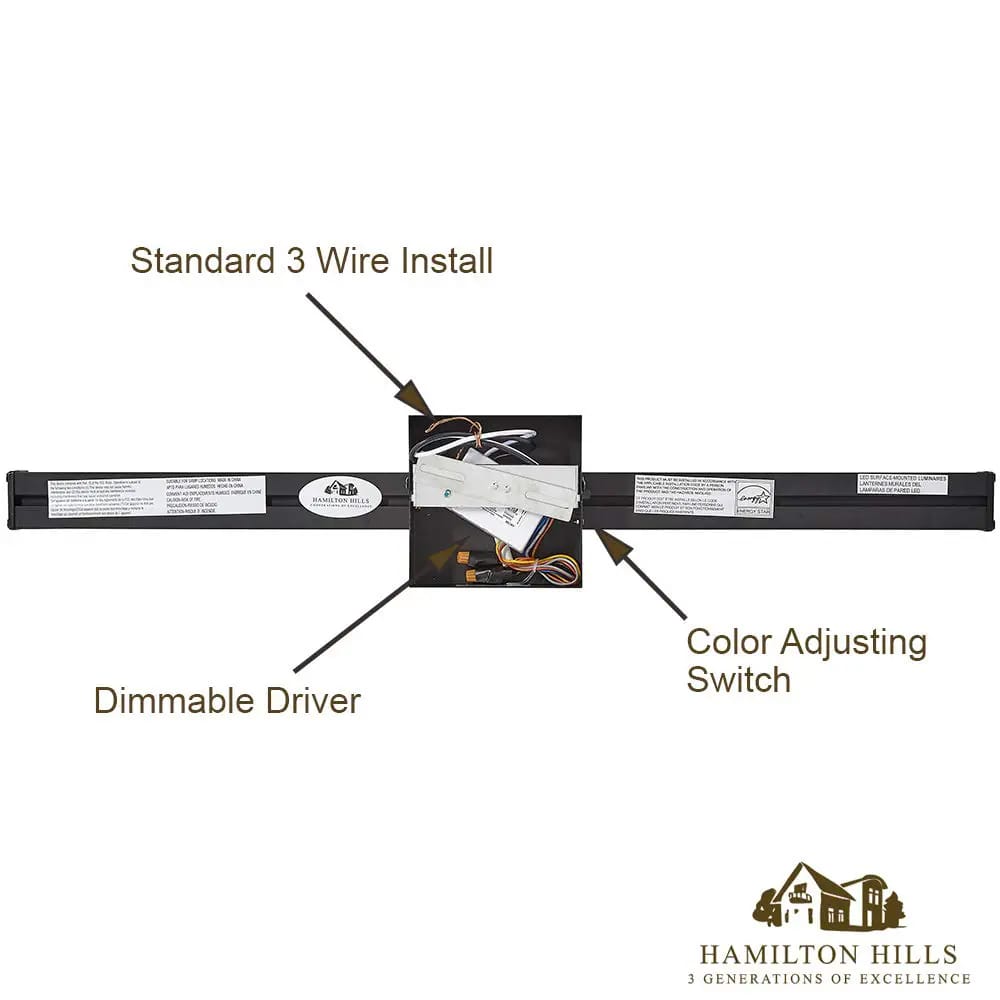 Hamilton Hills 24" Thin Bar LED Vanity Lighting Fixture, Black