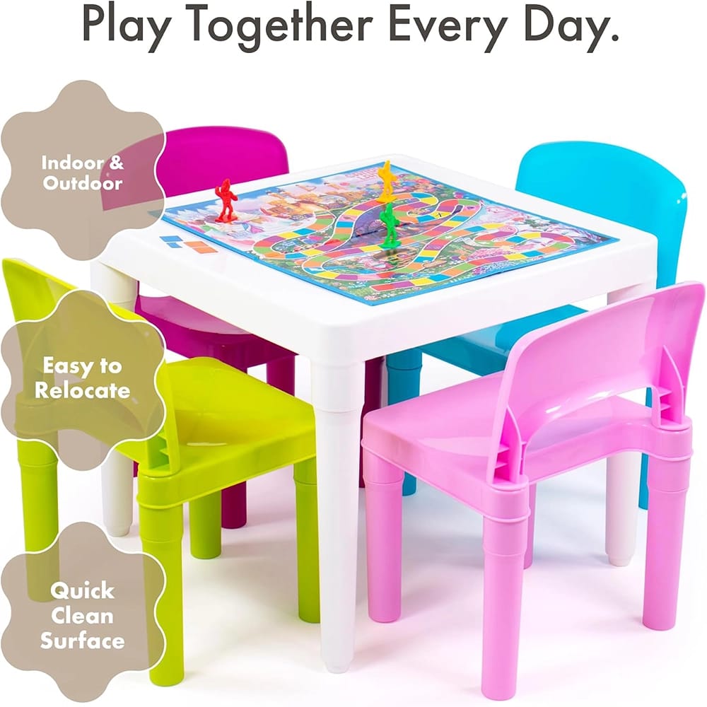 Humble Crew Plastic Table and Chair Set for Kids