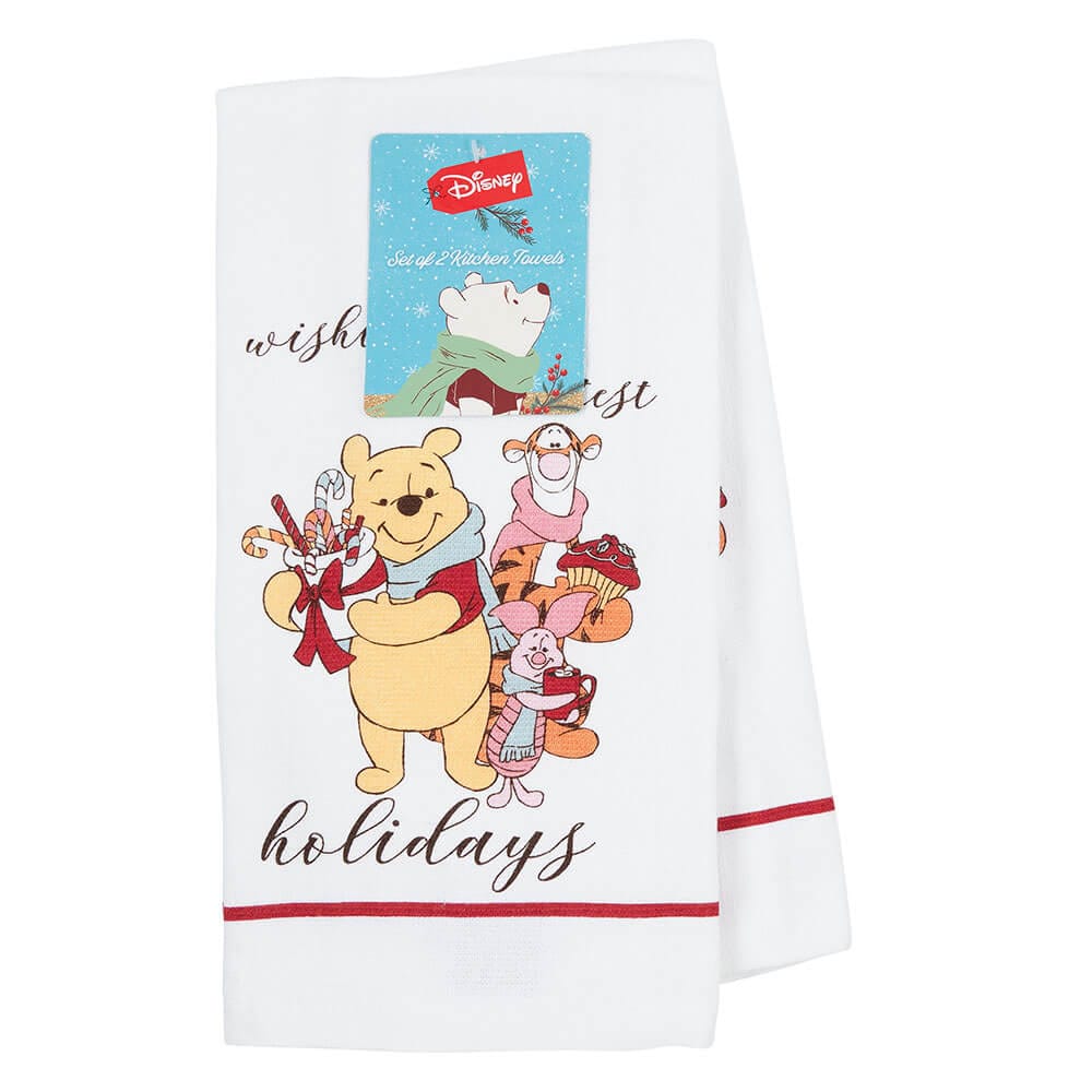 Disney's Winnie The Pooh Christmas Kitchen Towels, Set of 2