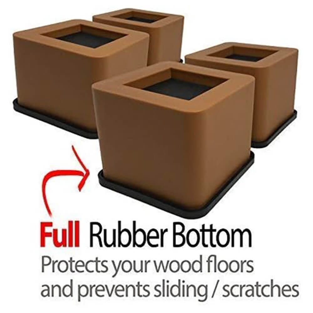 iPrimio 3-Inch Lift Square Bed Risers, Set of 8, Brown