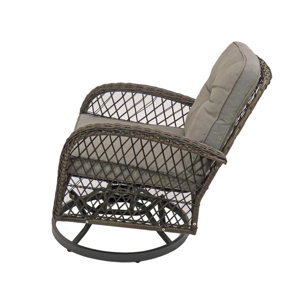 Chelsea Collection 3-Piece Swivel Wicker Bistro Set