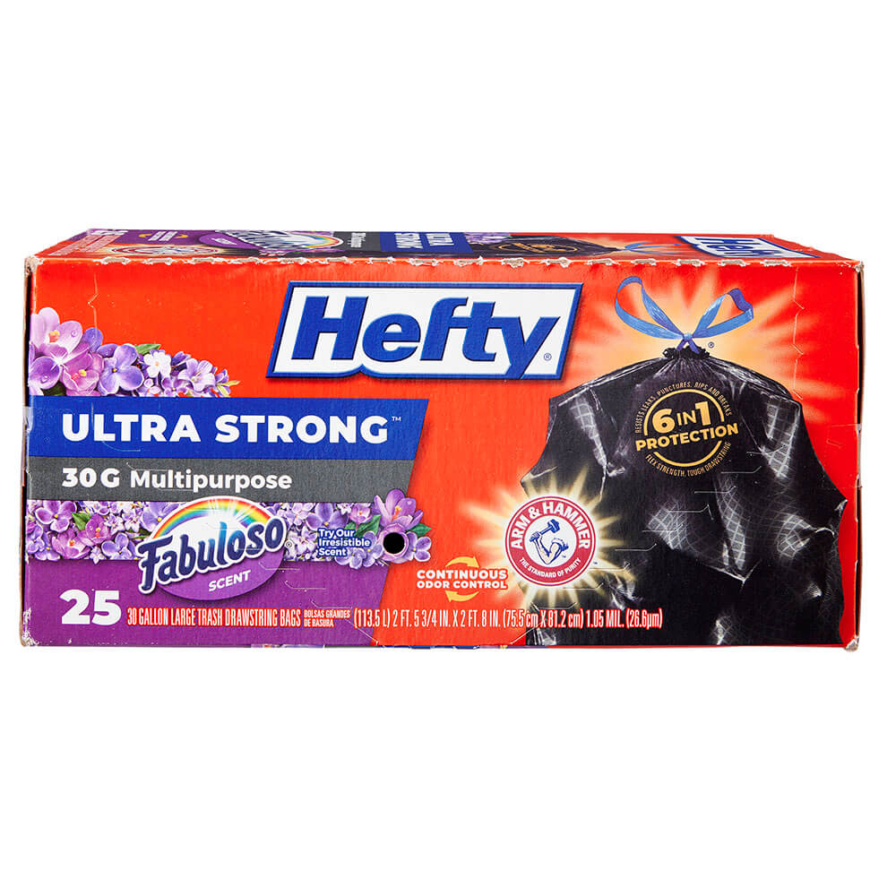 Hefty Ultra Strong Multipurpose Fabuloso 30 Gallon Trash Bags, 25 Count