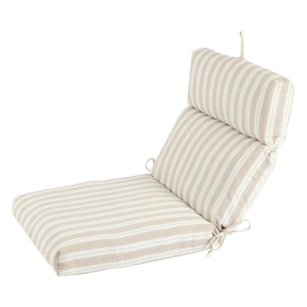 Beige Stripped Chair Cushion