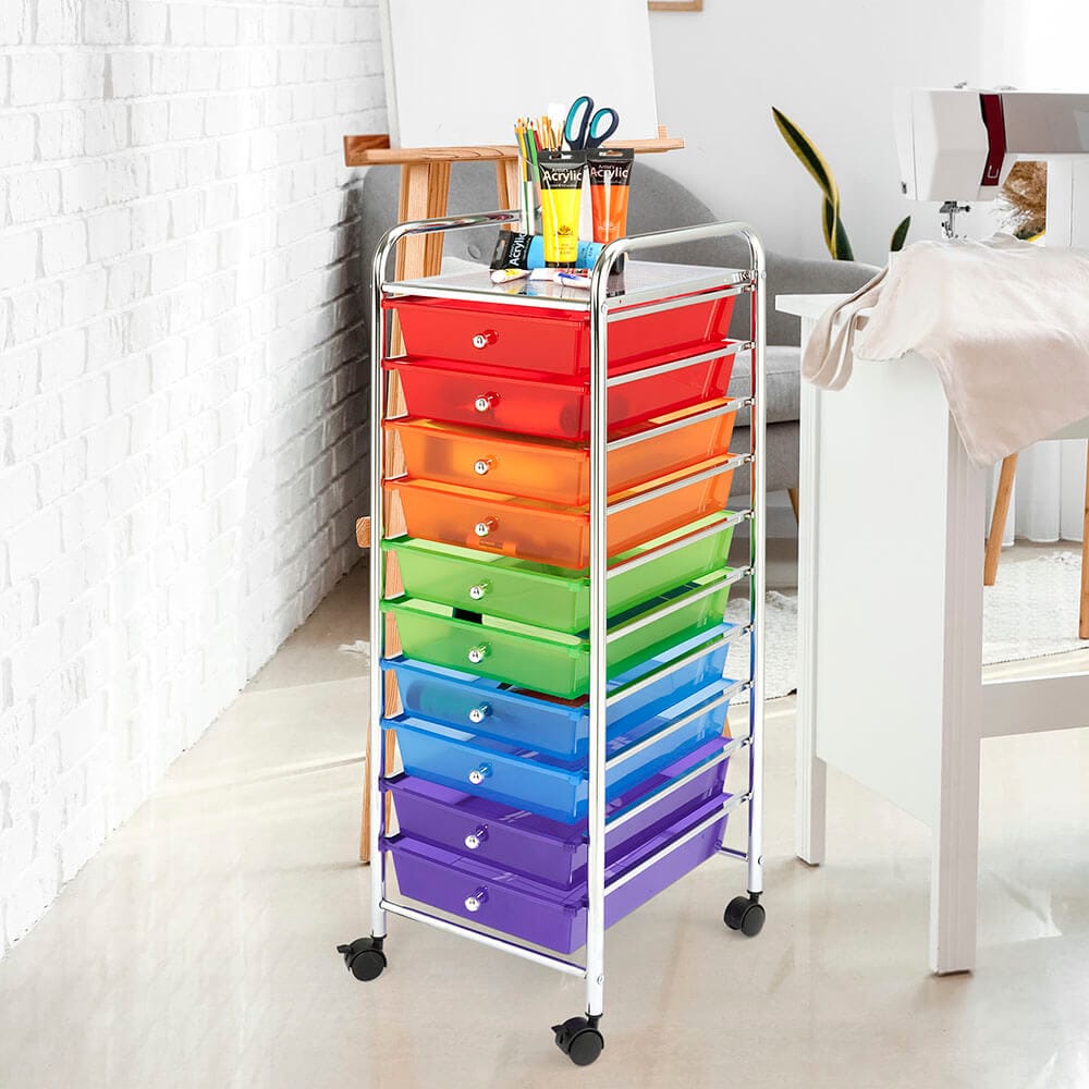 Leader 10-Drawer Rolling Craft Cart