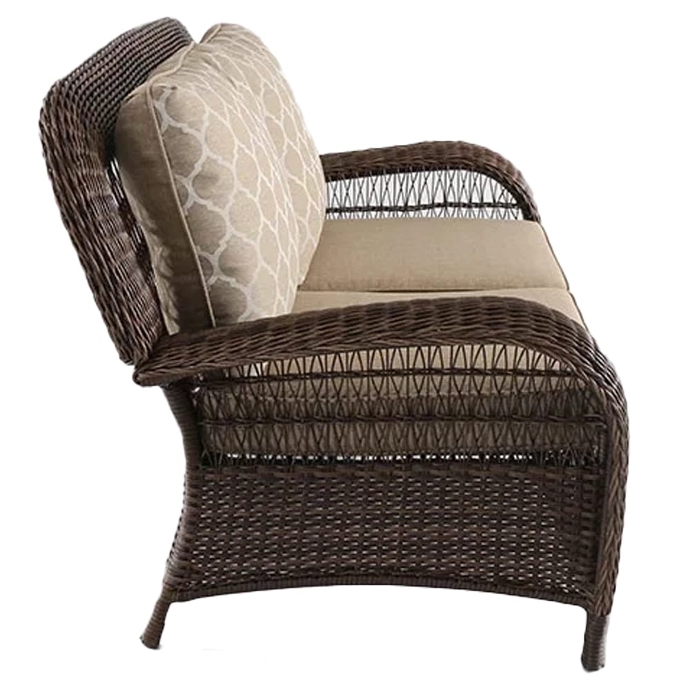 Hampton Bay Beacon Park Outdoor Patio Loveseat, Brown