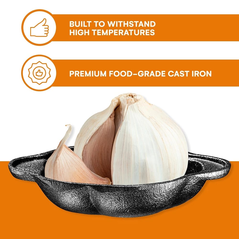 Bruntmor Pre-Seasoned Cast Iron Garlic Roaster