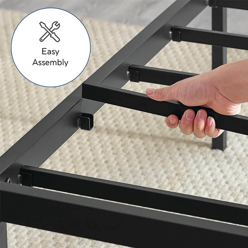 Classic Brands Brutis Heavy-Duty Metal Platform Queen Bed Frame, Black