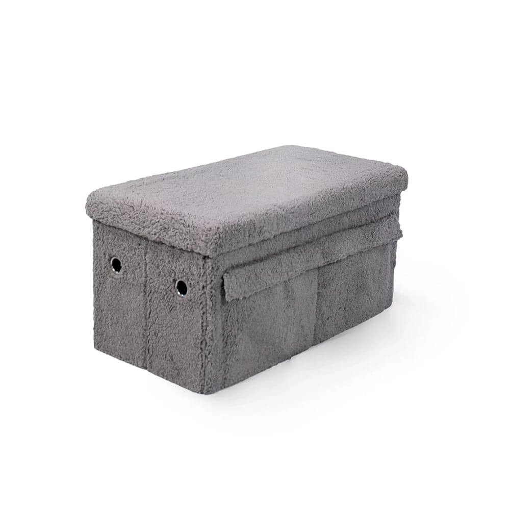 Humble Crew Sherpa Collapsible Toy Box, Gray