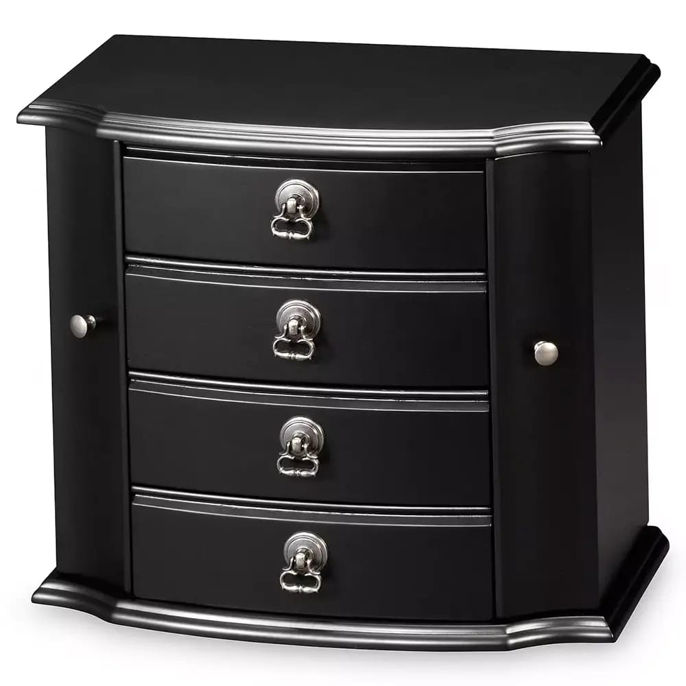 Wood Jewelry Box, Black
