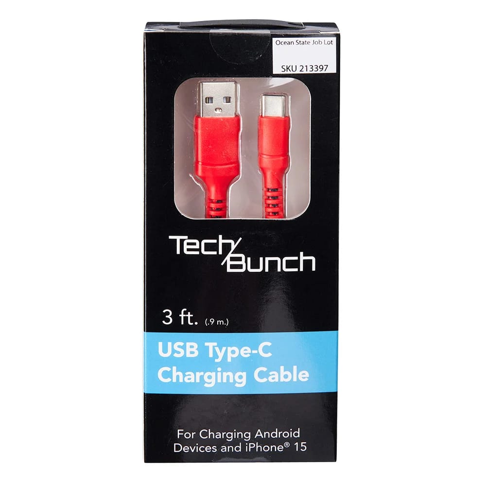 TechBunch USB Type-C Charging Cable, 3'