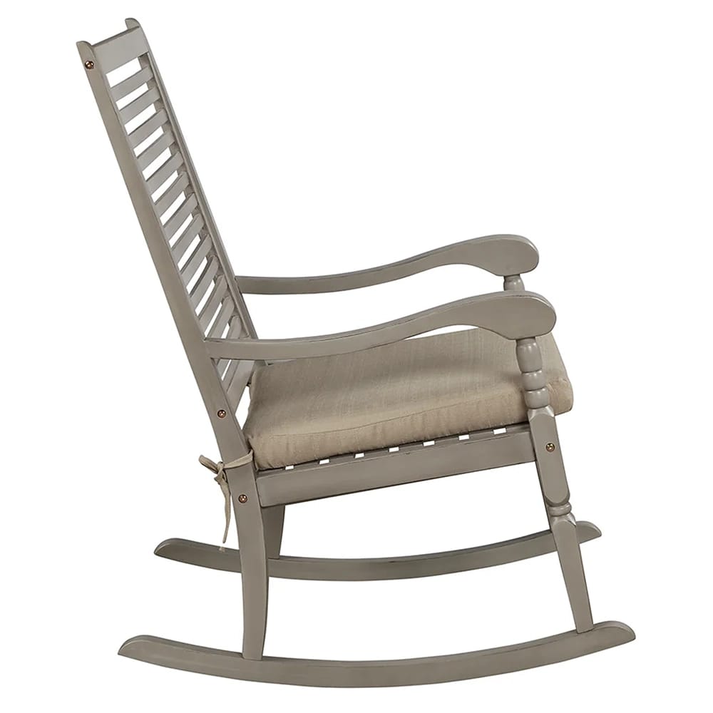 Smart Living Hardwood Rocking Chair, Gray