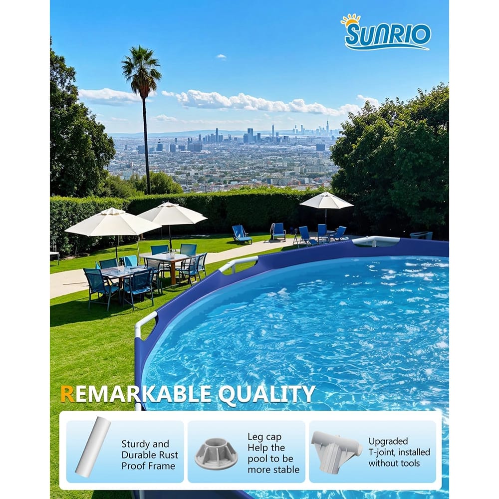 Sunrio 8' Above Ground Round Metal Frame Pool