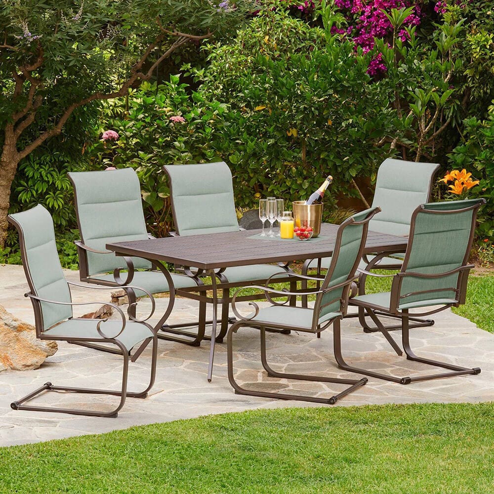 Royal Garden Spring Hills Aluminum 7-Piece Patio Dining Set, Teal