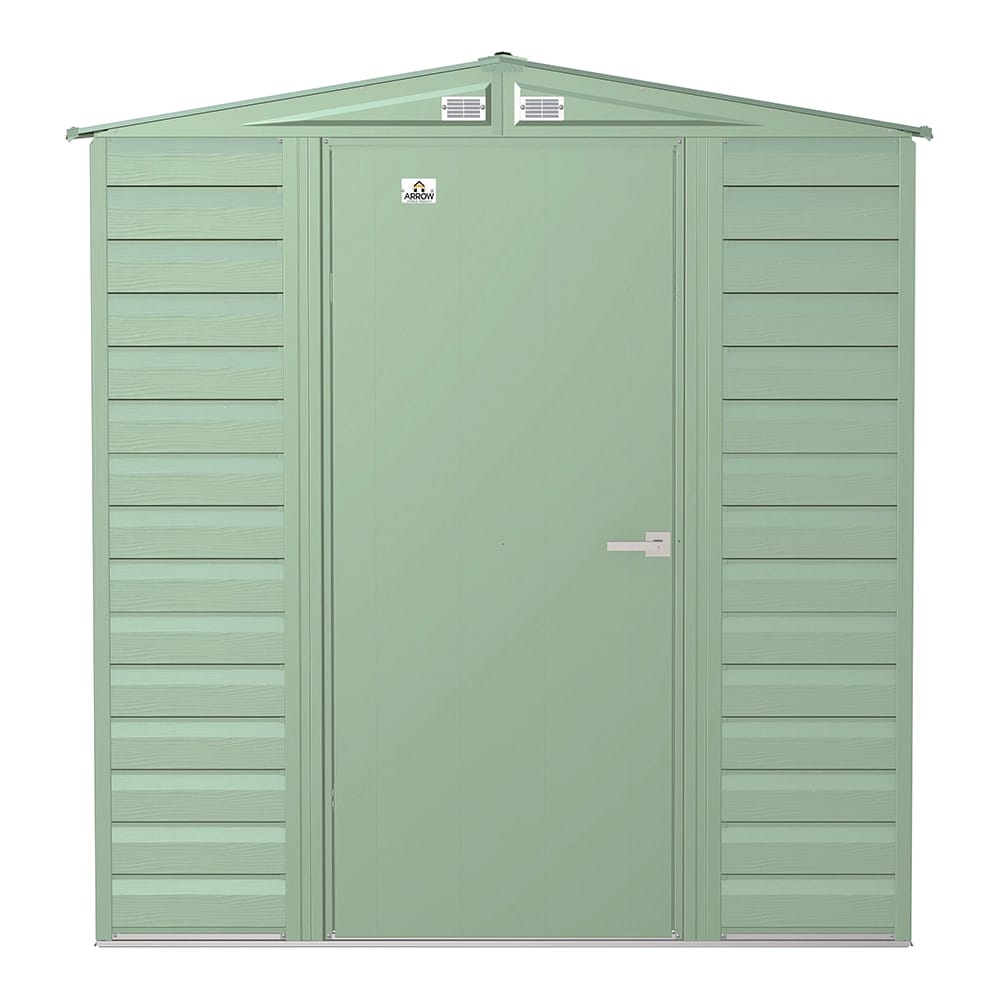 Arrow Select 6' x 7' Galvanized Steel Storage Shed, Sage Green