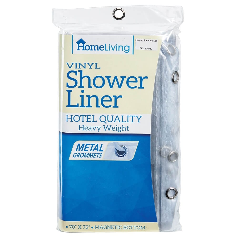 HomeLiving Clear Heavyweight Vinyl Shower Liner, 72"