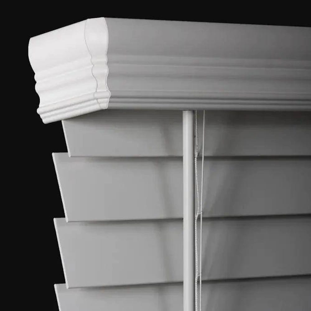 Cordless Premium Faux Wood Blinds with 2.5" Slats, White, 35" x 72"