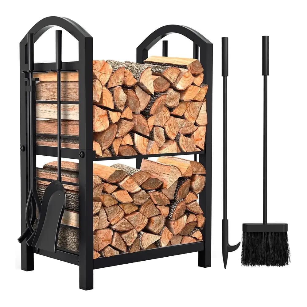 Amagabeli Arched Fireplace Log Rack