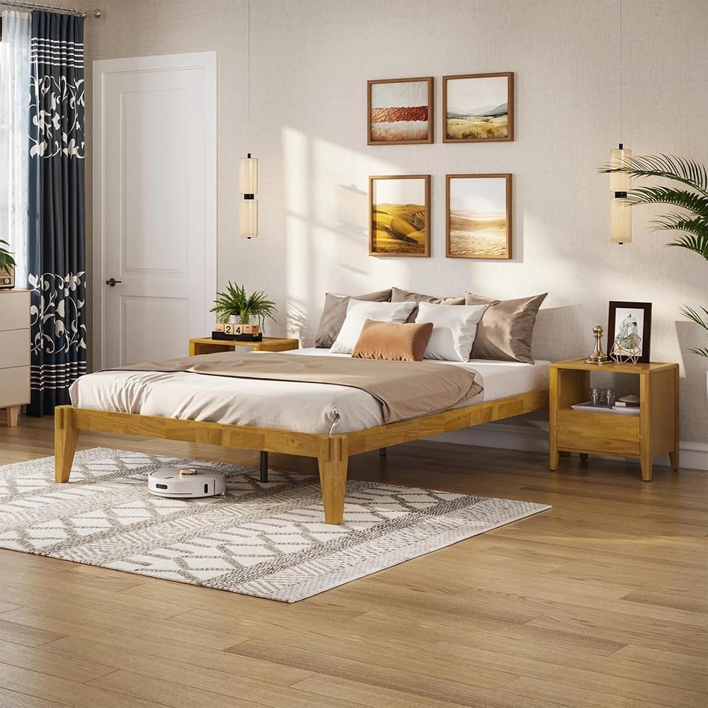 Bme Chalipa Queen Bed Frame, Natural
