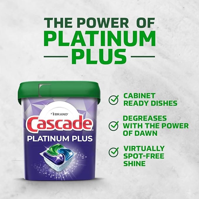 Cascade Platinum Plus Dishwasher Pods, 47 Ct.