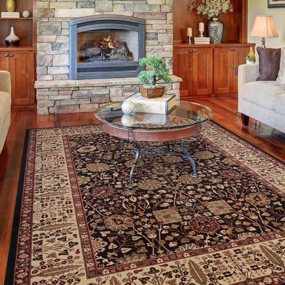 Persian Classics Area Rug, 9'3" x 12'10", Vase Black