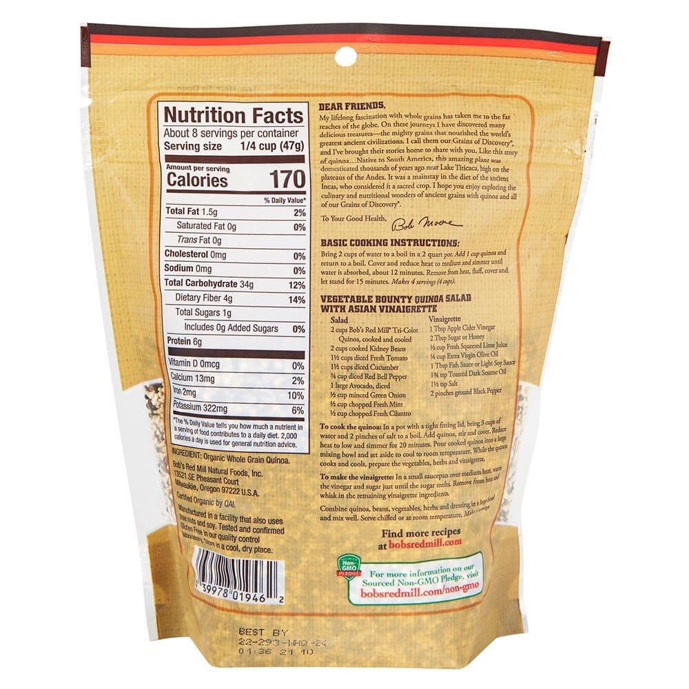 Bob's Red Mill Organic Whole Grain Tri-Color Quinoa, 13 oz