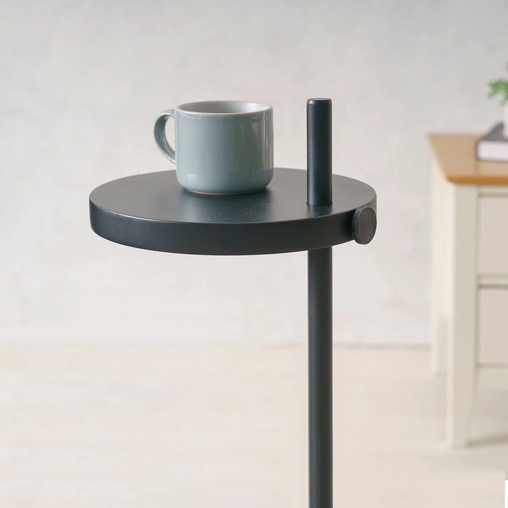 Zinus Callie Sling Chair with Ottoman and Drink Table, Dark Gray