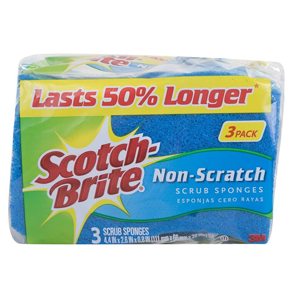 Scotch-Brite Non-Scratch Scrub Sponges, 3 Pack