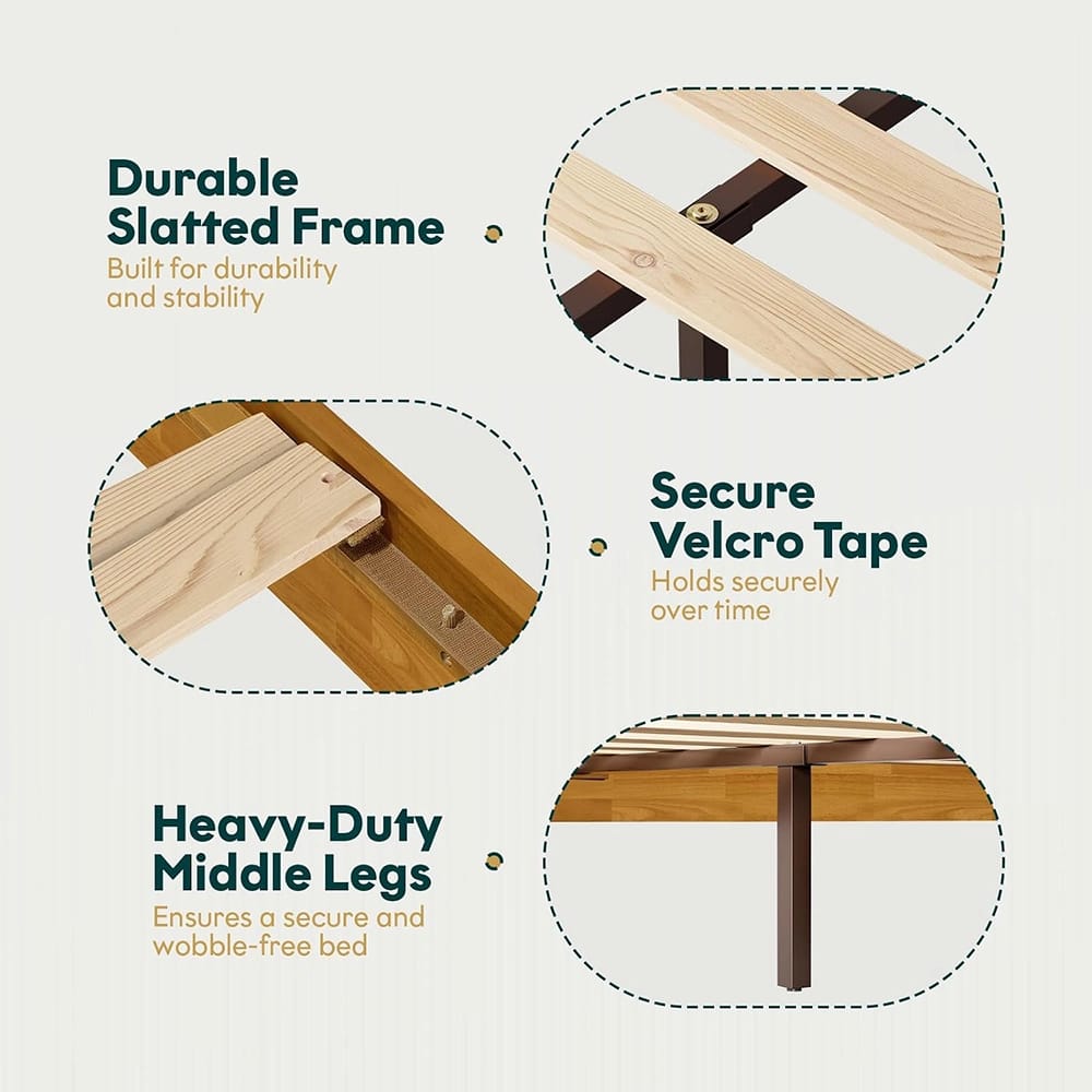 Bme Trapeze Bed Frame and Headboard, King