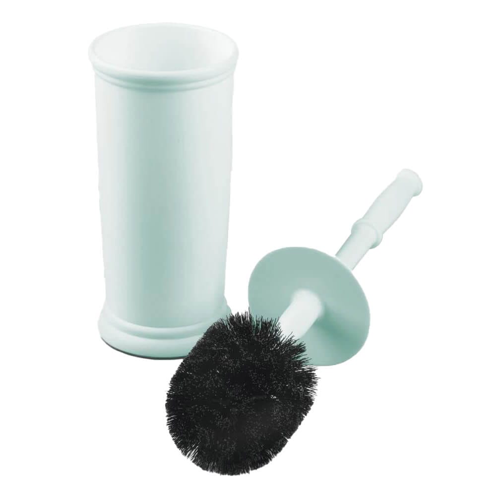 mDesign Compact Toilet Brush/Oval Waste Can Combination Set, Mint Green