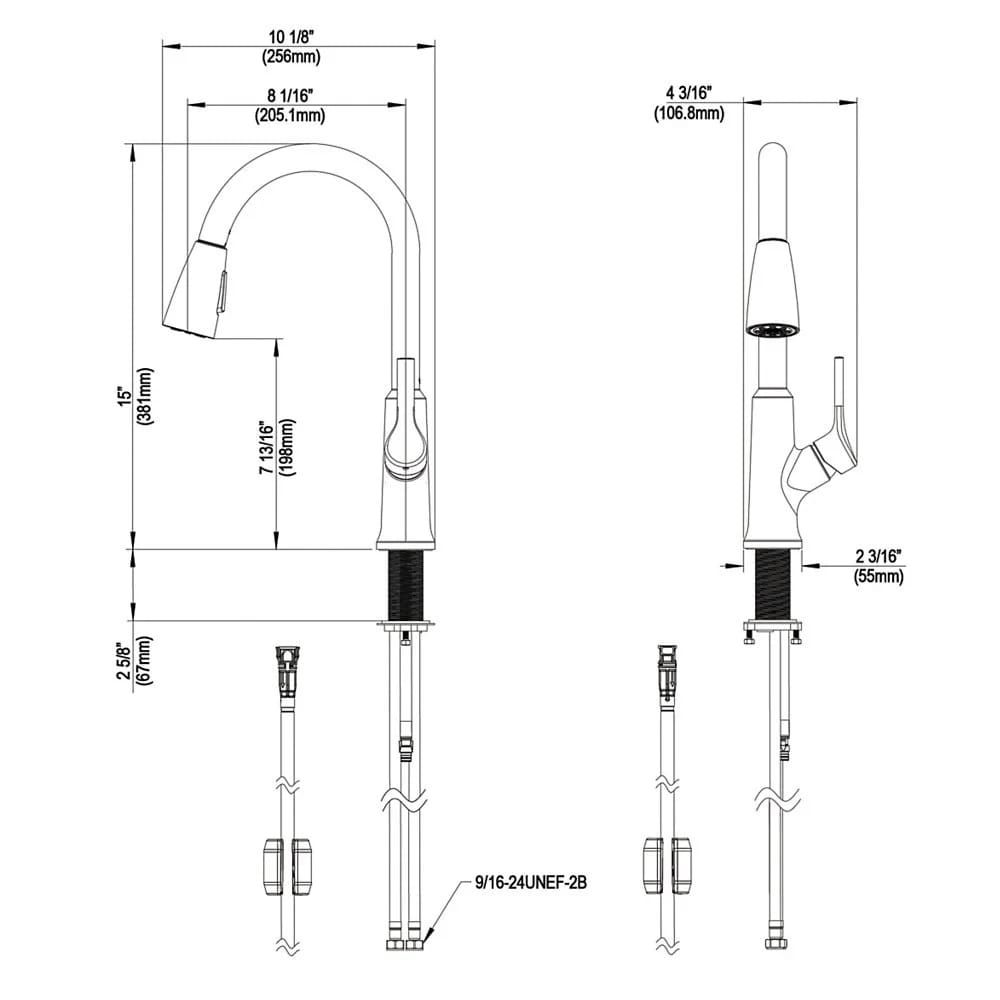 Elkay Single Hole Pull-Down Kitchen Faucet, Lustrous Steel