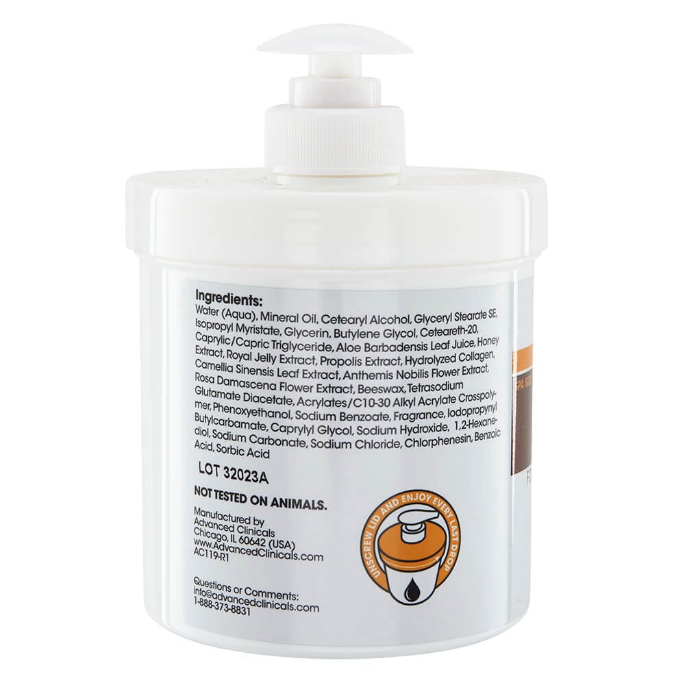 Advanced Clinicals Spa Size Manuka Honey Body Cream, 16 oz