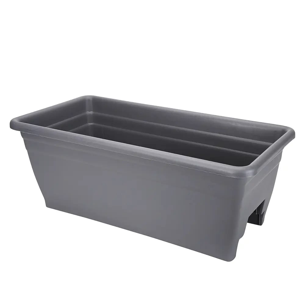 Gray Deck Rail Planter, 24"