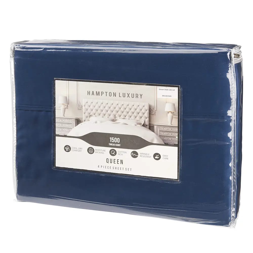 Hampton Sheet Set, Queen, 1500 Thread Count, 4pc