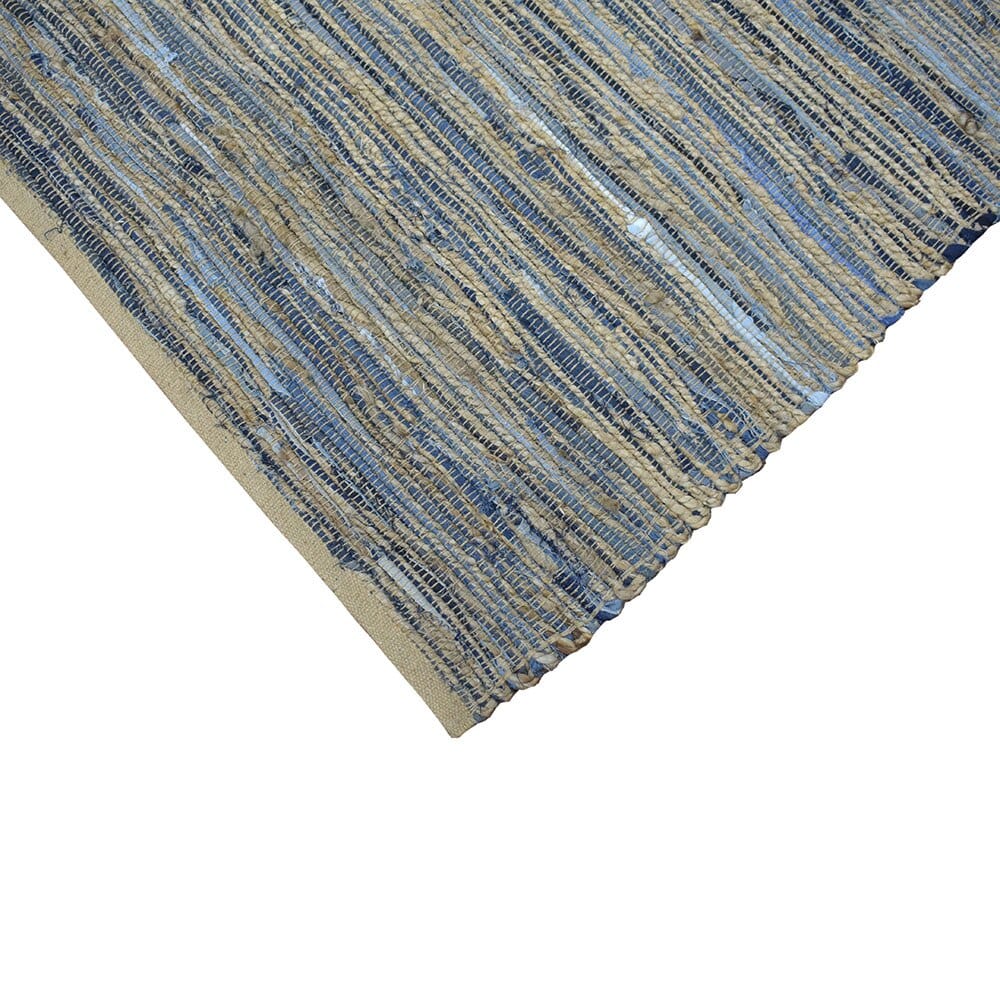 Handwoven 5' x 8' Chenille and Jute Area Rug with Non-Skid Backing
